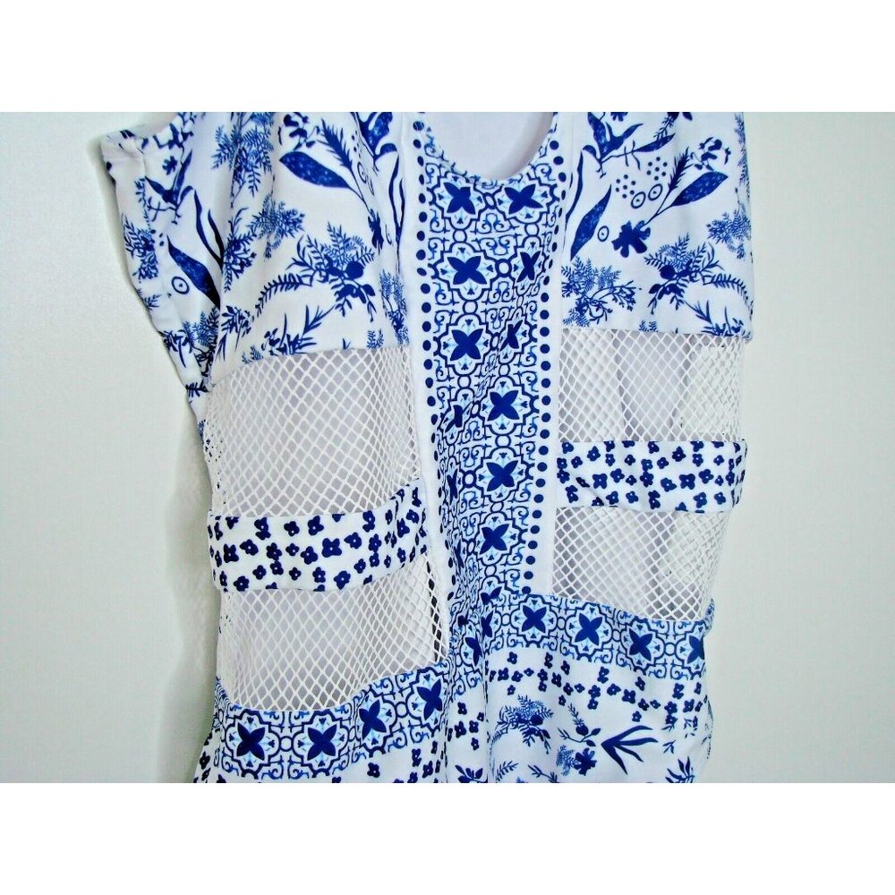 Floryday Womens Size XXL 1 Piece Mesh Middle Swimsuit Swimwear Bathing Suit Blue - Picture 2 of 11